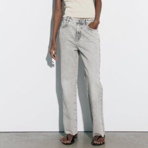 Grey Zara straight-leg jeans